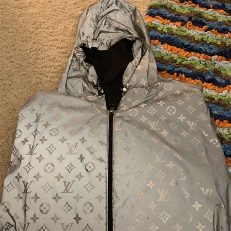 louis vuitton light blue jacket|Louis Vuitton reflective jacket.